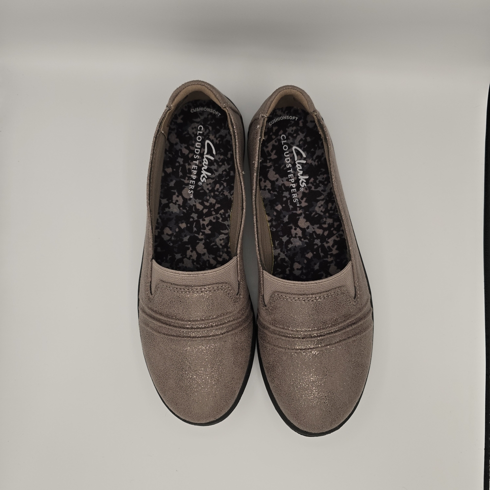Clarks Cloudsteppers Breeze Sol Slip-On Womens Loafers Taupe Metallic Size 5M - Picture 5 of 14
